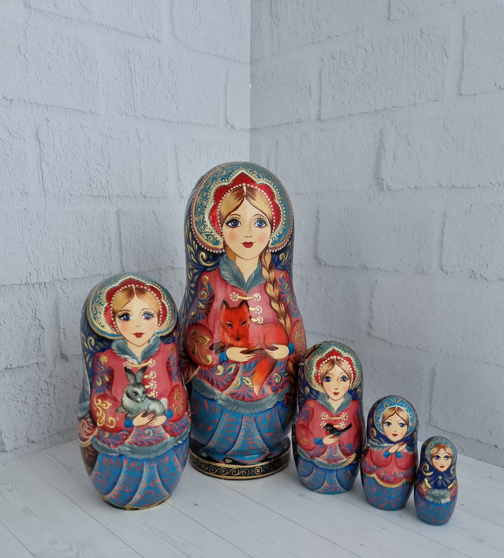 Матрёшка 21см  "С лисичкой" 5мест