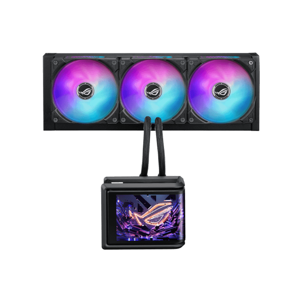 Водяное охлаждение CPU Asus ROG RYUO IV SLC 360 ARGB, 3x120mm, AMOLED-display, Black