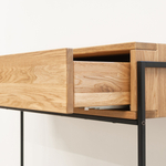 Туалетный столик консоль G+K с 2 ящиками из массива дикого дуба в стиле лофт