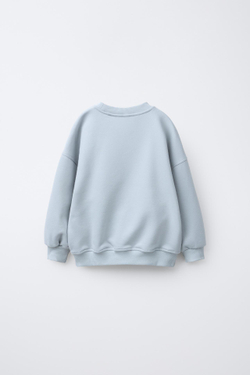 ZARA ТОЛСТОВКА С НАДПИСЬЮ, ВАСИЛЬКОВЫЙ