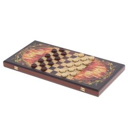GAEM Игра настольная 2 в 1 ( шашки, нарды) "Огненная лошадь", L60 W30 H4 см