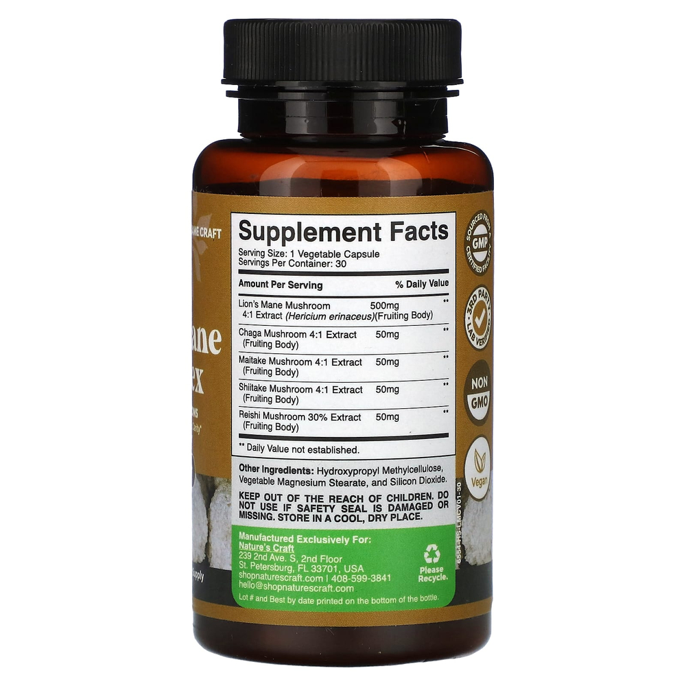 Nature's Craft, комплекс с ежовиком гребенчатым, 30 капсул