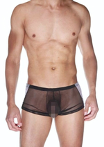 Мужские трусы-боксеры из полупрозрачной сетки (Размер: S-M) (Цвет: черный с белым)