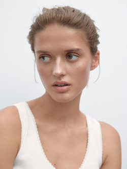 Massimo Dutti Топ из смесового хлопа, натуральный, кремовый