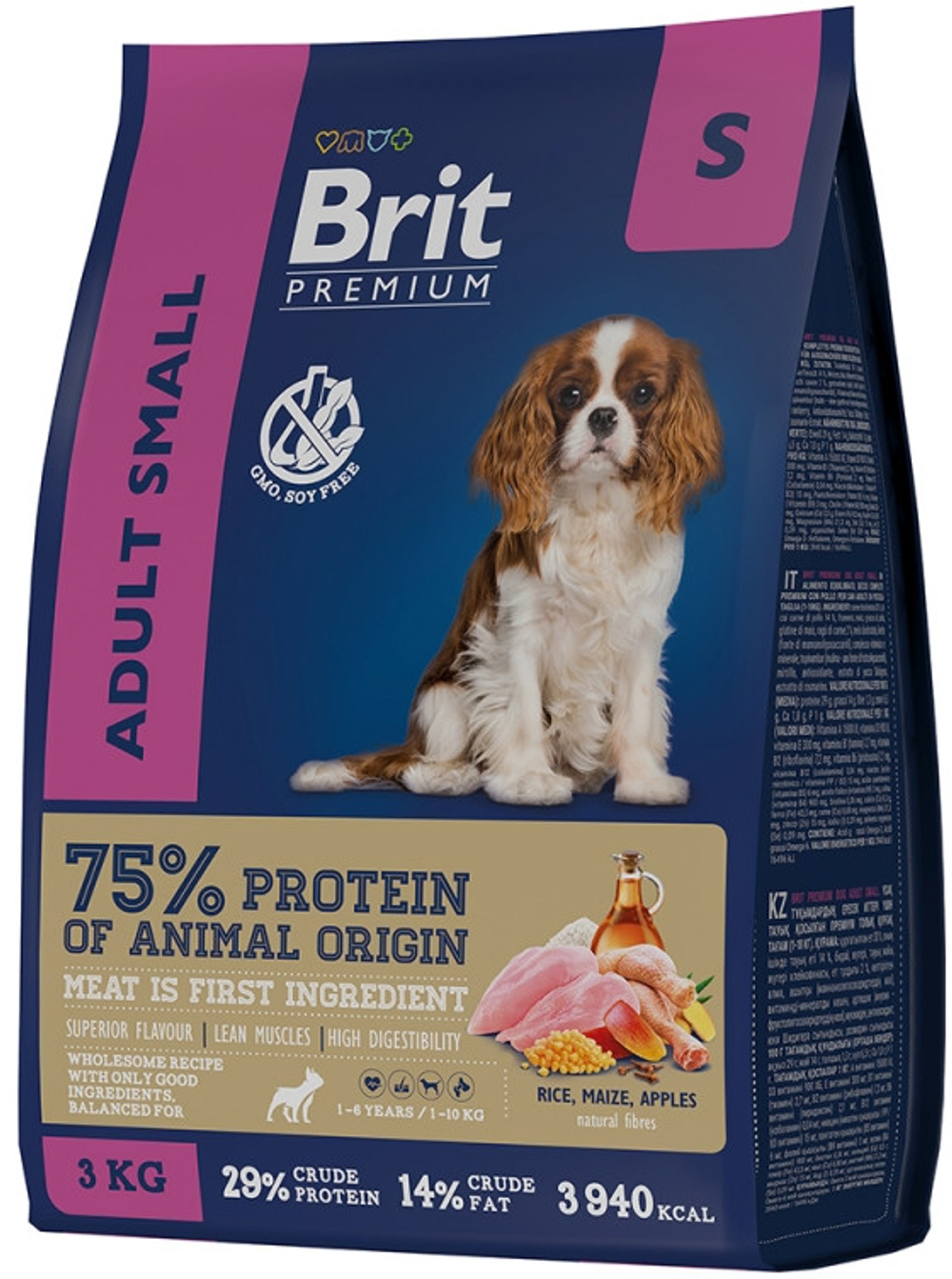 BRIT PREMIUM, сух корм с курицей для собак мелк пород 3кг
