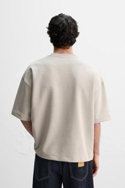 ZARA ТОЛСТОВКА С РЕЛЬЕФНЫМ ПРИНТОМ, СЕРЫЙ