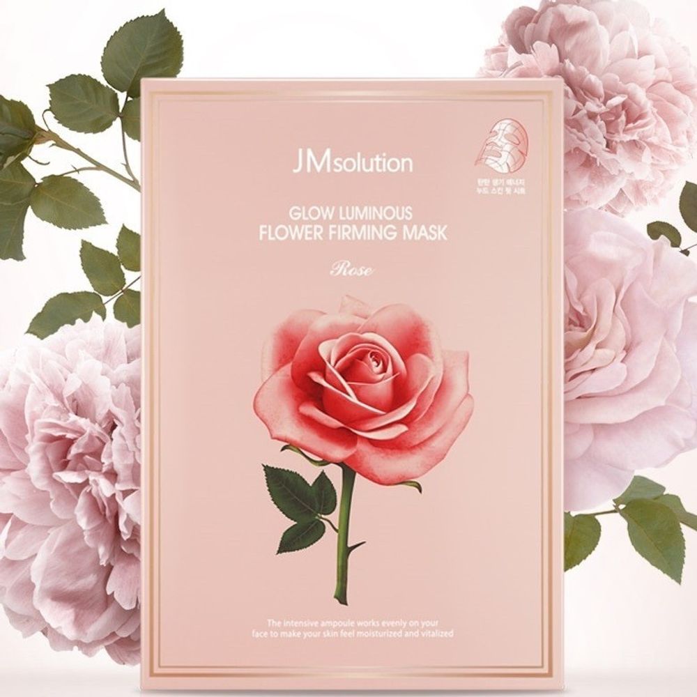 Тканевая маска с экстрактом дамасской розы JMSOLUTION Glow Luminous Flower Firming Mask Rose