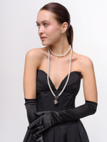 Колье "Pure" White Very Long из перламутра Silver