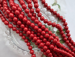 "Жемчуг круглый" 8мм, "Майорка. Имитация" (красный цвет)