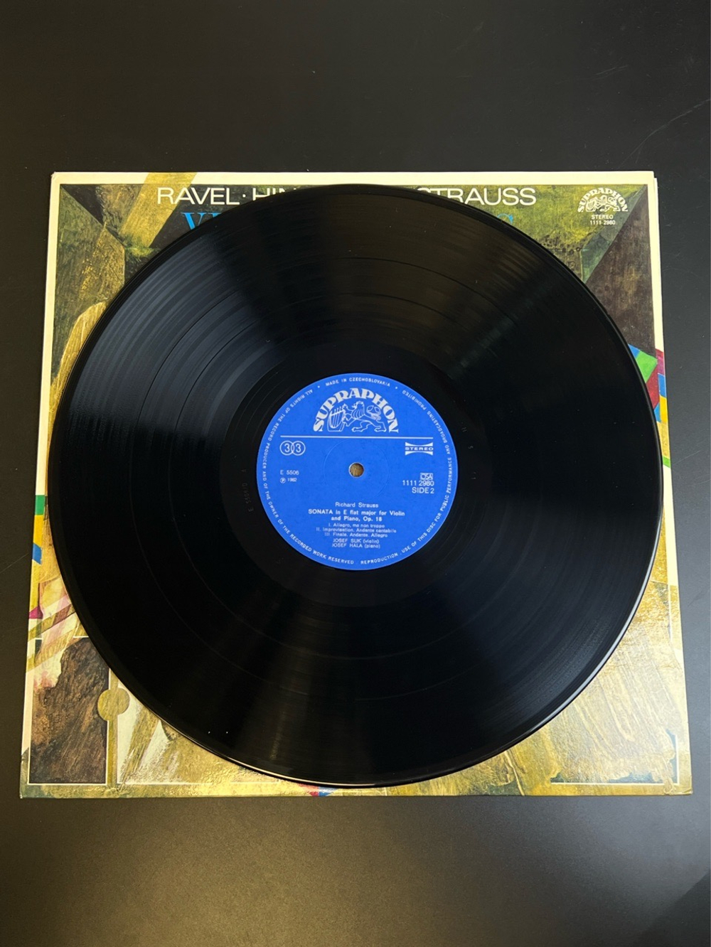 LP Violin Sonatas - Ravel, Hindemith, Strauss. Виниловая пластинка 12 дюймов. Supraphon Чехословакия 1979 год