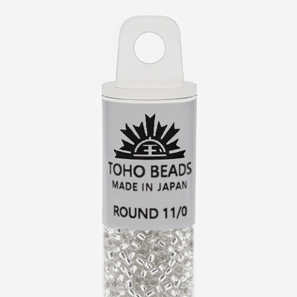 Японский бисер TOHO Round 11/0 (№PF21), с внутренним серебрением, прозрачный