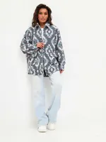 Рубашка Kefirmaykifer оверсайз Этно розово-голубая