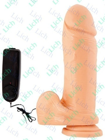 Крупный вибратор на присоске телесного цвета
