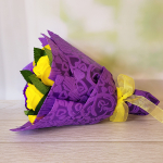 Букет мыльных роз, Желтые и Фиолетовые, 11 штук