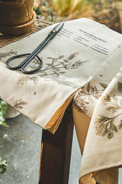 ZARA HOME НАБОР КУХОННЫХ ПОЛОТЕНЕЦ С РАСТИТЕЛЬНЫМ РИСУНКОМ (НАБОР ИЗ 2 ПРЕДМЕТОВ),  ЭКРЮ