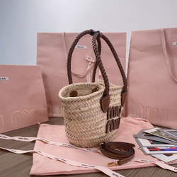 Miu Miu Woven Fabric Tote Bag
