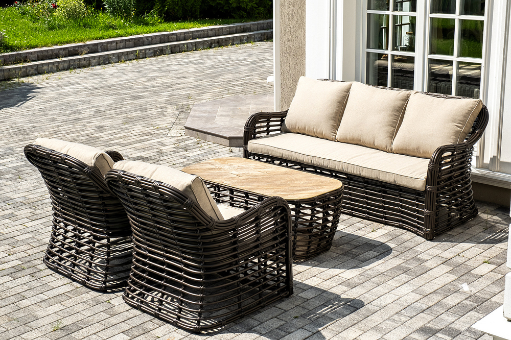 "Ницца" лаунж-зона из искусственного ротанга, цвет бронзовый