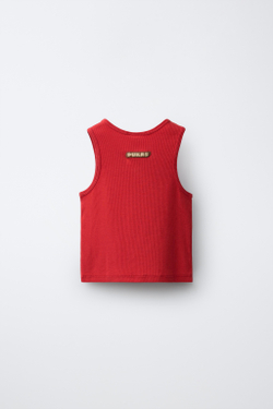 ZARA X PUKAS ОДНОТОННЫЙ ТОП PUKAS SURF, КРАСНЫЙ