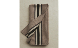 Zara Home плед из шерсти, хаки, в полоску, 140x190 см