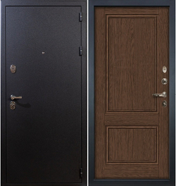 Входная металлическая дверь Лекс 3К Рим №57 Орех  / Черный шелк