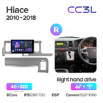 Teyes CC3L 10,2"для Toyota Hiace 2010-2018 (прав)