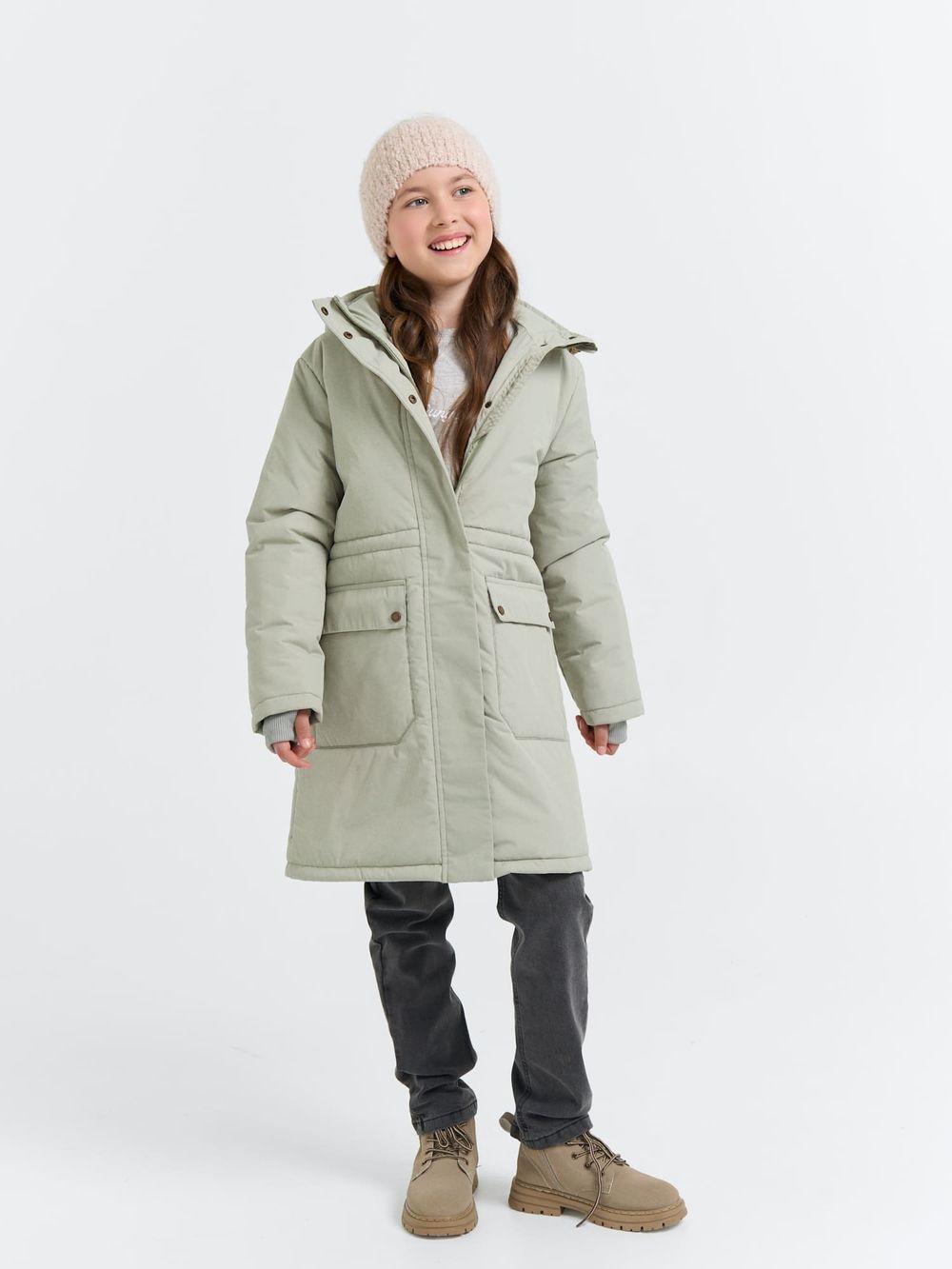 Пальто демисезонное "Шалфей" 7+