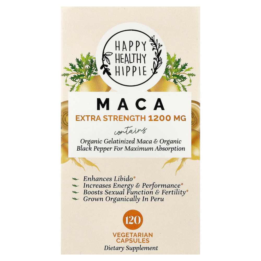 Happy Healthy Hippie, мака, 120 вегетарианских капсул