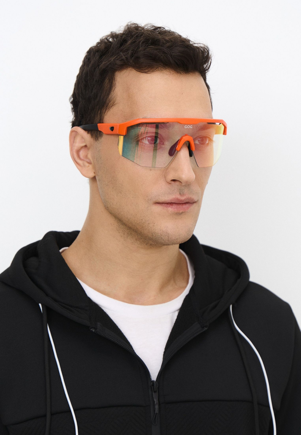 Спортивные очки с диоптриями GOG Argo С / Matt Neon Orange-Black / Photochromic Red Lens