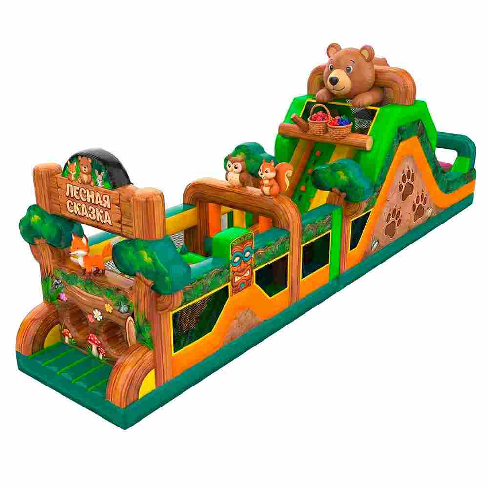 Надувная полоса препятствий «Лесная сказка», 17×3,3×5,7 м