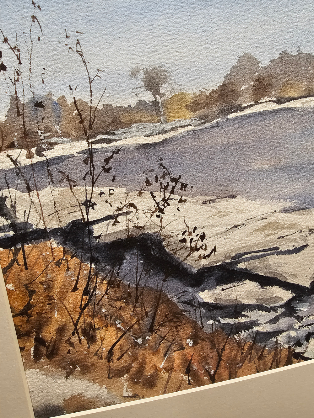 Картина авторская акварельная в паспарту 30х40 см на стену для интерьера "Весна идет"