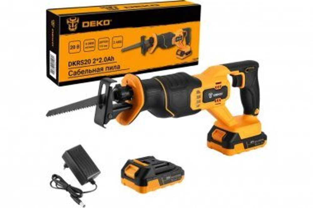 Сабельная пила аккумуляторная Deko DKRS20, 20В, 2*2.0Ач 063-4253