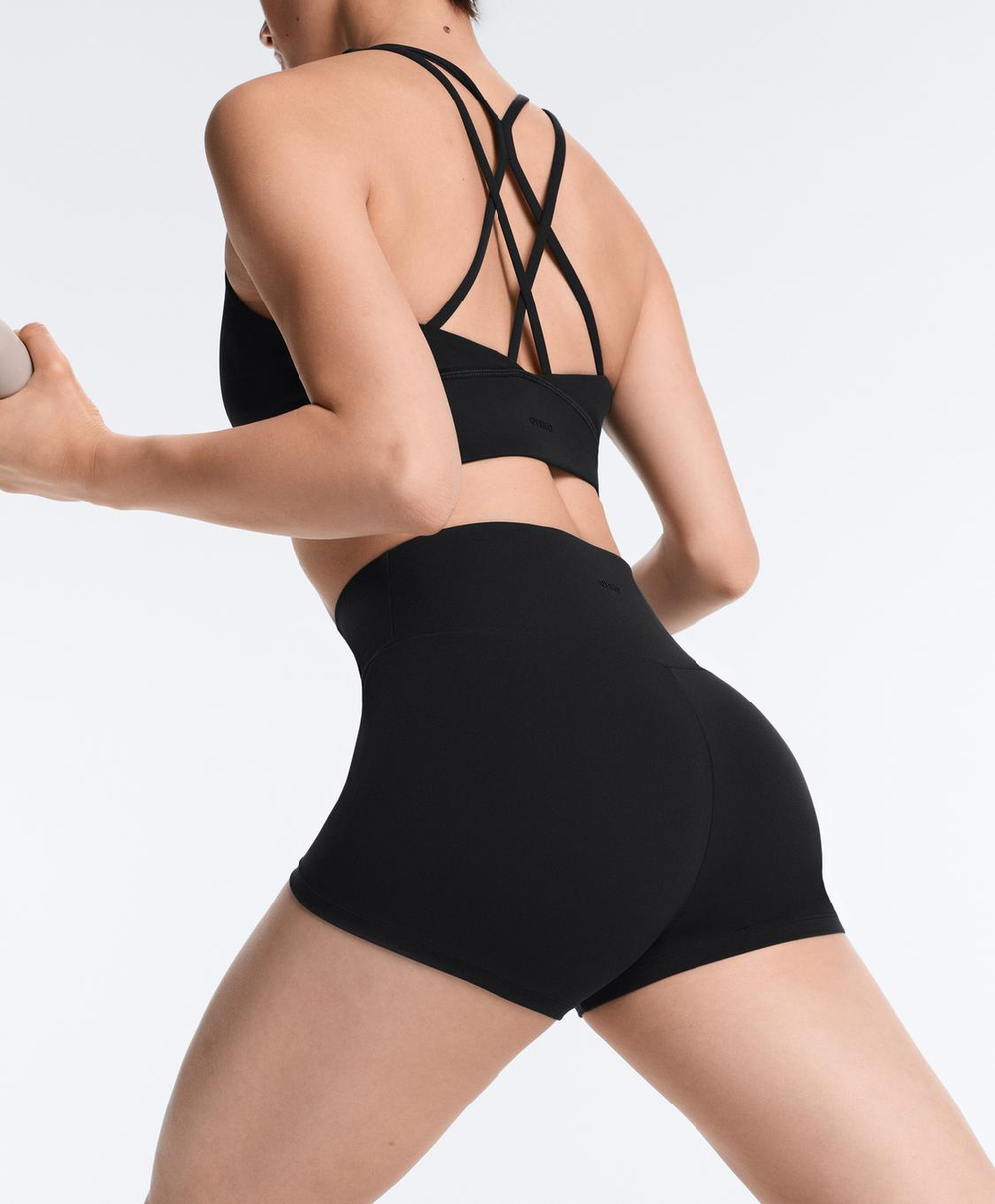 OYSHO Шорты Comfortlux с высокой посадкой 5 см, черный