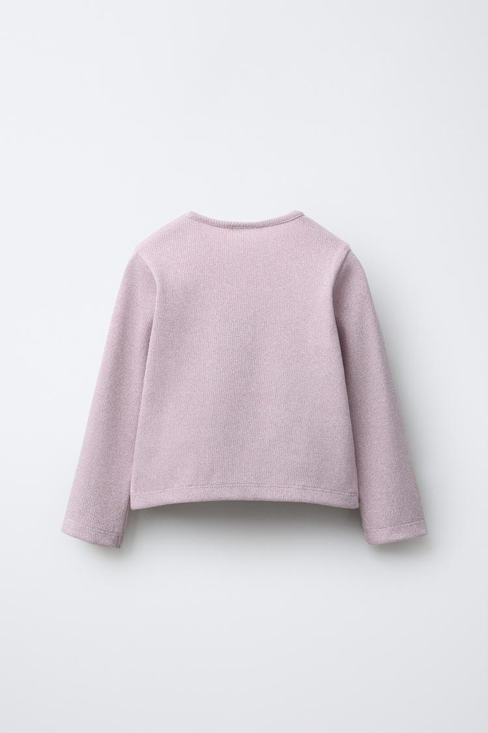 ZARA ФУТБОЛКА В РУБЧИК С БЛЁСТКАМИ, ПУДРОВО-РОЗОВЫЙ