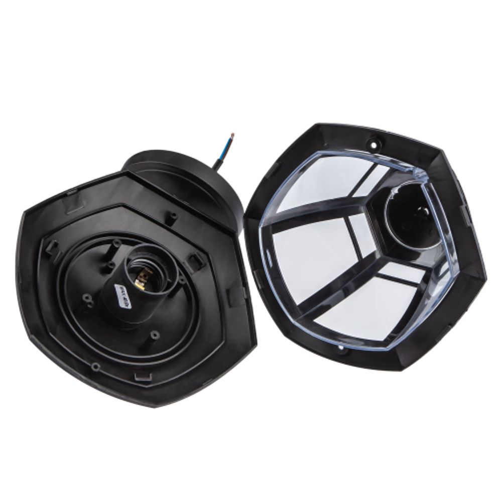 Садово-парковый светильник ЭРА НБУ 07-40-004 Дели 3 черный 6 гранный настенный IP44 Е27 max 60Вт