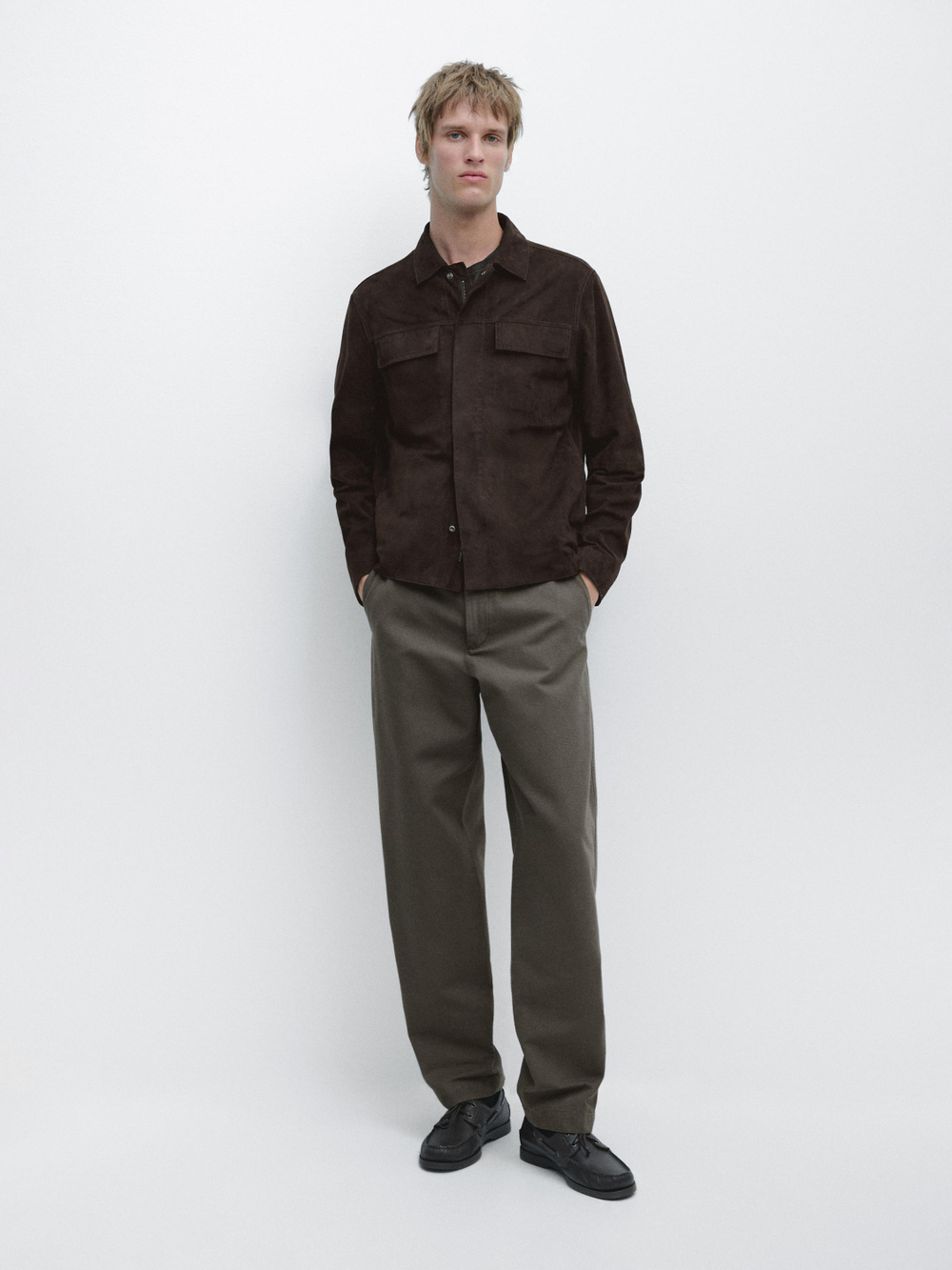 Massimo Dutti Хлопковые брюки зауженного кроя, зеленый