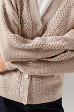 1908 Кардиган женский (серо-бежевый меланж)