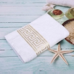 Полотенце махровое 70*140см «Greece» цвет белый 01000 плотность 450гр/м2 с петелькой-подвесом