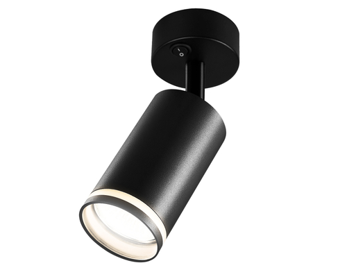 Накладной спот с выключателем TA121 BK черный GU10 max 12W D70*164*D55