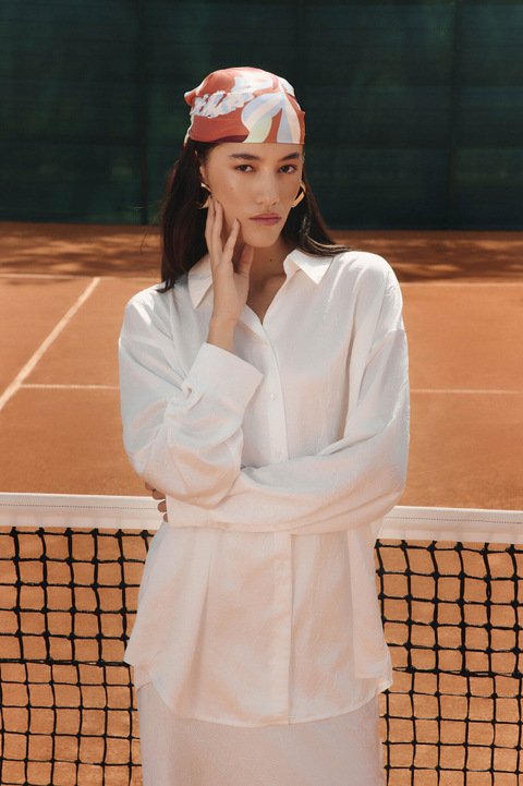 Рубашка оверсайз из жатого сатина