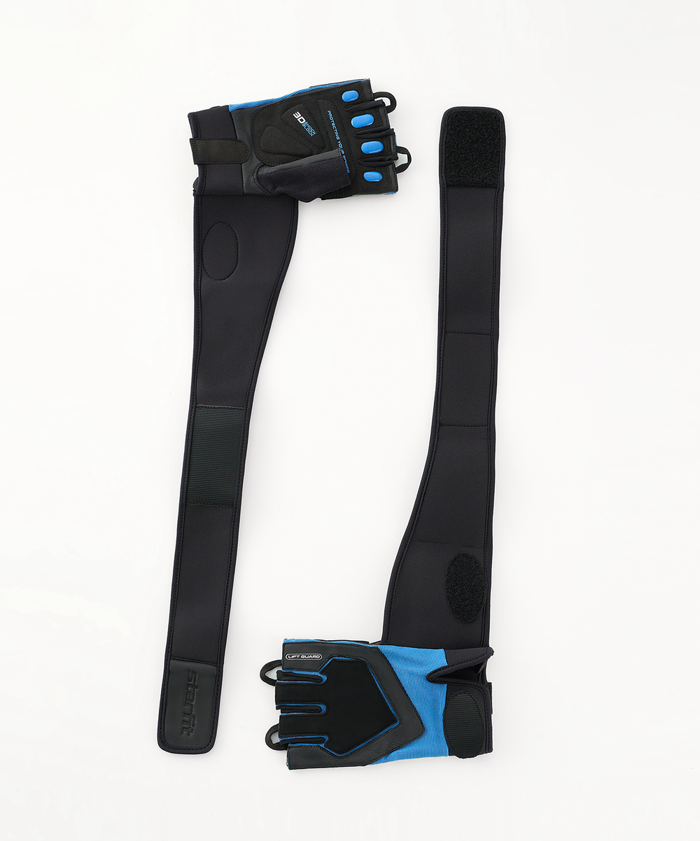 Перчатки для фитнеса STARFIT WG-201, черный/синий