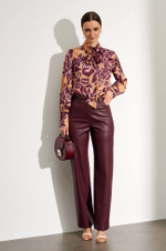 22723 Блузка женская (бордовый принт)
