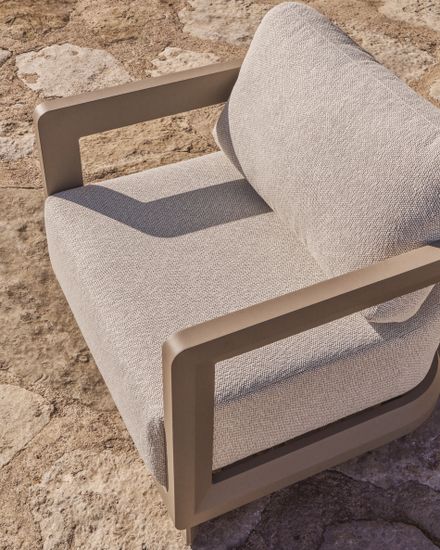 Уличное кресло Nerano из алюминия цвета таупе