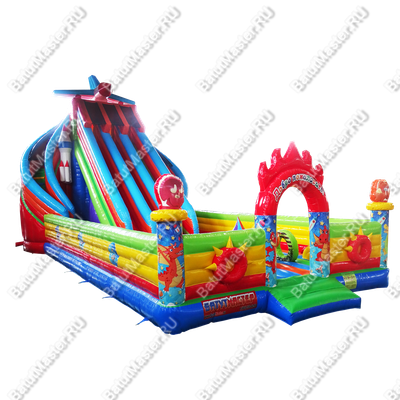 Детский надувной батут-горка "Крутые виражи"