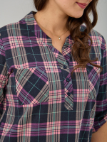 Блузка БЛ-131/клетка-баклажан