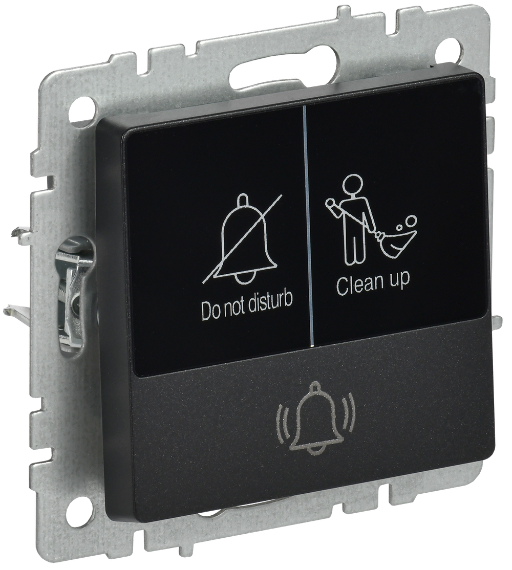 BRITE Кнопка звонка с индикацией для отелей 10А ВС10-1-9-БрЧ черный IEK