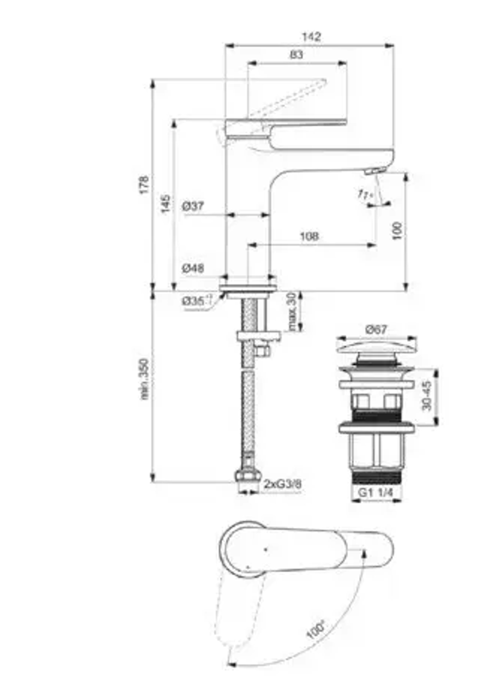 Смеситель для раковины CERAFINE O NUOVO BD965AA