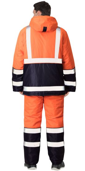 Костюм зимний "Сириус-Магистраль-3" полукомбинезон (оранжевый/синий)
