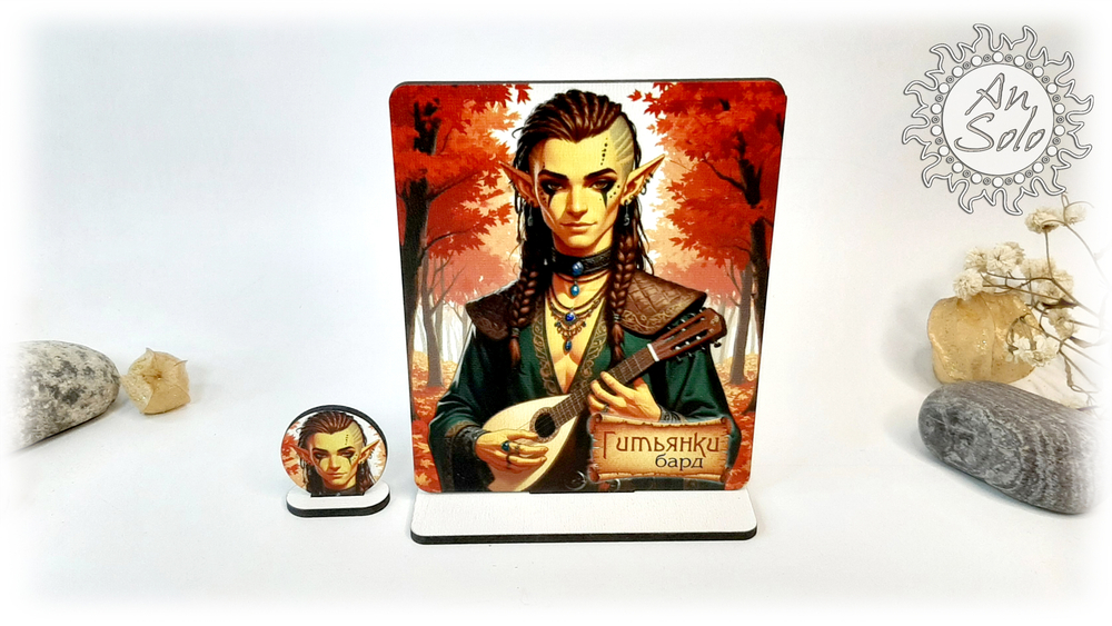 Мужской аватар Гитьянки Бард для настольных игр, ДНД