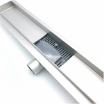 Душевой лоток из нержавеющей стали, решетка с круглой ячейкой TIM 70х650мм (сухой +гидрозатвор) BAD416502