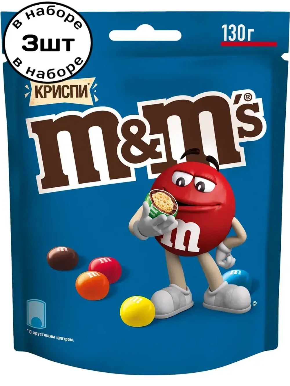 Драже M&M's Криспи с хрустящим центром 130 г * 3 шт
